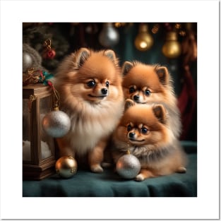 CHRISTMAS DOGS: pomeranian special christmas edition Posters and Art